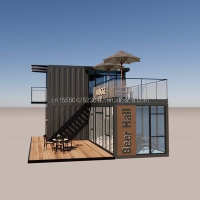 Container de pliage en acier galvanisé magasin de café maison préfabriquée de 40 pieds