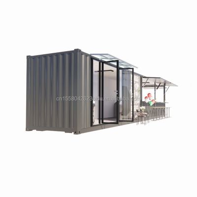 Tubes carrées en acier galvanisé Structure principale 20ft-40ft Container modulaire personnalisé Café Food Stall avec design moderne