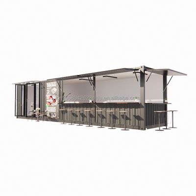 Tubes carrées en acier galvanisé Structure principale 20ft-40ft Container modulaire personnalisé Café Food Stall avec design moderne