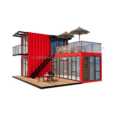 Pingui personnalisé 20ft/40ft tubes d'acier galvanisé carré conteneur d'expédition café conteneur portable restaurant pour magasin