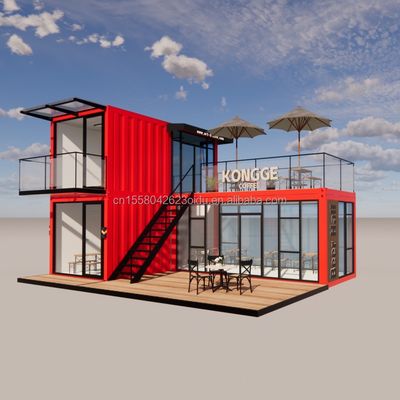Pingui personnalisé 20ft/40ft tubes d'acier galvanisé carré conteneur d'expédition café conteneur portable restaurant pour magasin