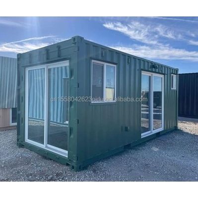 Maison de conteneurs préfabriquée de 20 pieds de couleur personnalisée avec cuisine et une chambre à coucher pour fenêtres en alliage d'aluminium d'hôtel