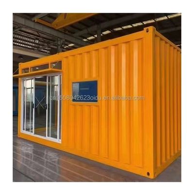 Maison de conteneurs préfabriquée de 20 pieds de couleur personnalisée avec cuisine et une chambre à coucher pour fenêtres en alliage d'aluminium d'hôtel