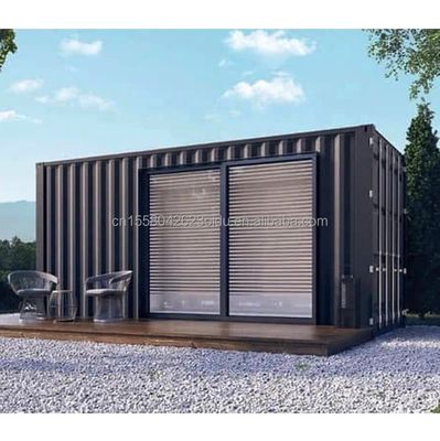Maison de conteneurs préfabriquée de 20 pieds de couleur personnalisée avec cuisine et une chambre à coucher pour fenêtres en alliage d'aluminium d'hôtel