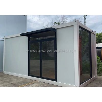 Maison de conteneurs préfabriquée de 20 pieds de couleur personnalisée avec cuisine et une chambre à coucher pour fenêtres en alliage d'aluminium d'hôtel