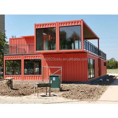 Construction en acier préfabriquée Container Restaurant Cuisine Chambre avec fenêtres en alliage d'aluminium et grand design de fenêtre