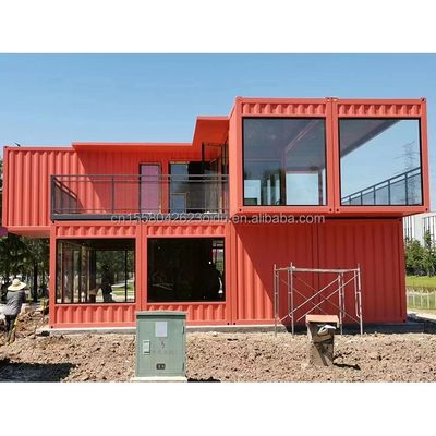 Construction en acier préfabriquée Container Restaurant Cuisine Chambre avec fenêtres en alliage d'aluminium et grand design de fenêtre