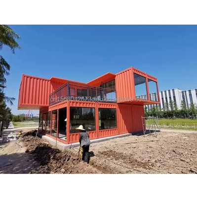 Construction en acier préfabriquée Container Restaurant Cuisine Chambre avec fenêtres en alliage d'aluminium et grand design de fenêtre