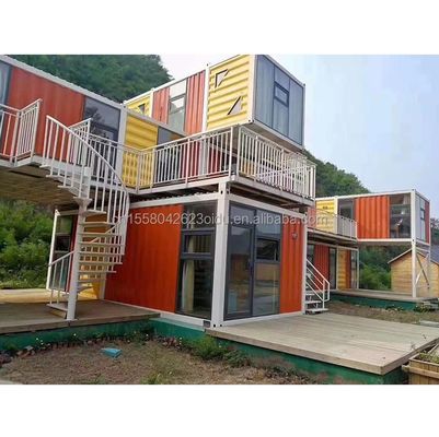 Construction en acier préfabriquée Container Restaurant Cuisine Chambre avec fenêtres en alliage d'aluminium et grand design de fenêtre