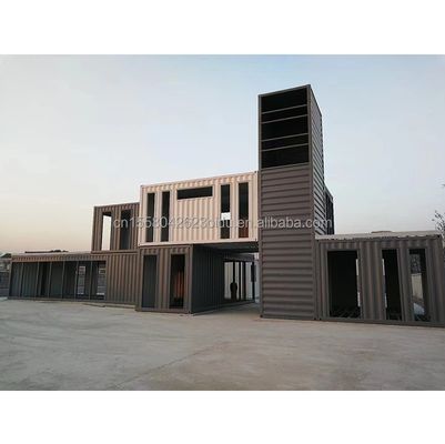 Construction en acier préfabriquée Container Restaurant Cuisine Chambre avec fenêtres en alliage d'aluminium et grand design de fenêtre