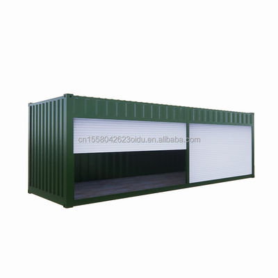 Maison d'emballage plat préfabriquée de 20 pieds Garage de stockage Booth Maison de conteneurs avec un style de conception moderne simple