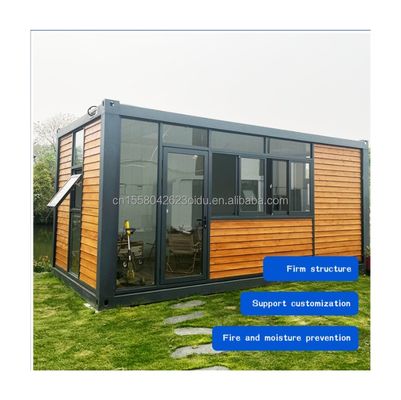Bureau en conteneurs de 20 pieds avec toilettes maison préfabriquée maisons en conteneurs en bois en acier galvanisé pliage 180g