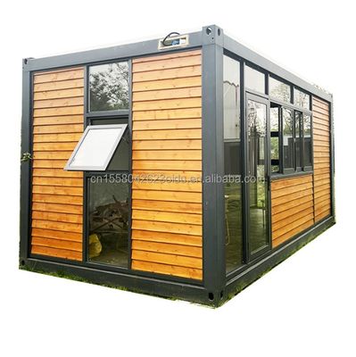 Bureau en conteneurs de 20 pieds avec toilettes maison préfabriquée maisons en conteneurs en bois en acier galvanisé pliage 180g