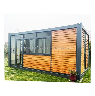 Bureau en conteneurs de 20 pieds avec toilettes maison préfabriquée maisons en conteneurs en bois en acier galvanisé pliage 180g