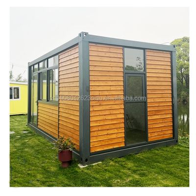 Bureau en conteneurs de 20 pieds avec toilettes maison préfabriquée maisons en conteneurs en bois en acier galvanisé pliage 180g