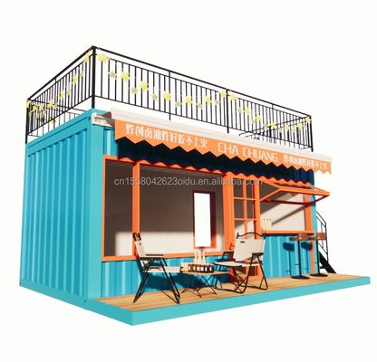 Container d'emballage plat à deux couches de 20 pieds cadre en acier garage magasin de détail design moderne et pliage en acier galvanisé 180g