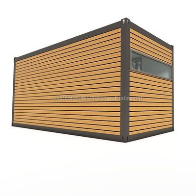 Hôtel Accommodation 20 pieds Container préfabriqué Maison de bureau avec porte coulissante en bois et fenêtres en alliage d'aluminium