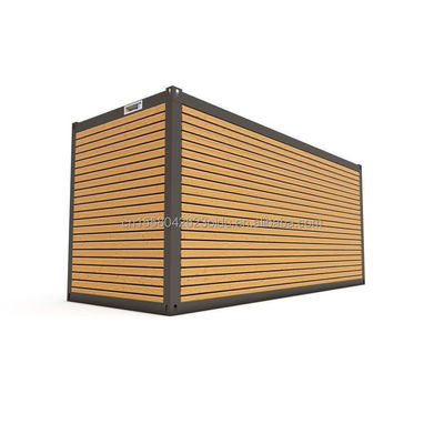 Hôtel Accommodation 20 pieds Container préfabriqué Maison de bureau avec porte coulissante en bois et fenêtres en alliage d'aluminium