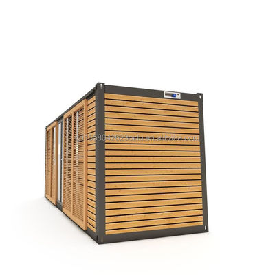 Hôtel Accommodation 20 pieds Container préfabriqué Maison de bureau avec porte coulissante en bois et fenêtres en alliage d'aluminium