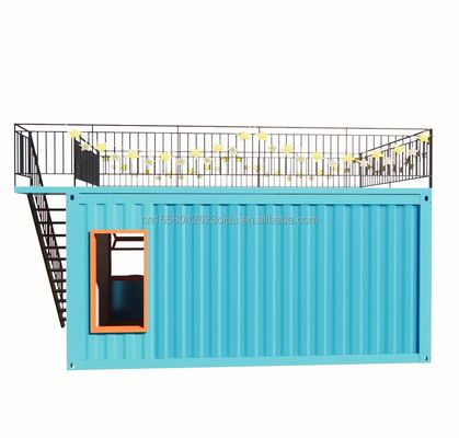 Container d'emballage plat à deux couches de 20 pieds cadre en acier garage magasin de détail design moderne et pliage en acier galvanisé 180g