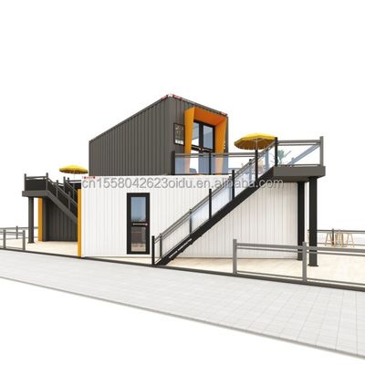 Container Bar Restaurant Modifié Café avec bâtiment en acier et panneau de sandwich ondulé de 50/75/100 mm