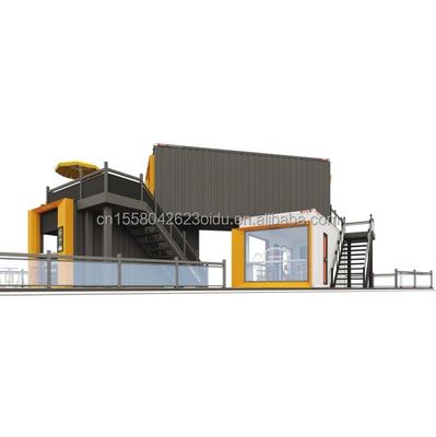 Container Bar Restaurant Modifié Café avec bâtiment en acier et panneau de sandwich ondulé de 50/75/100 mm