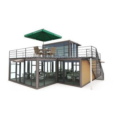 Tubes carrées en acier galvanisé Structure principale Maison de villa préfabriquée Conteneur modulaire moderne Luxe Trois chambres