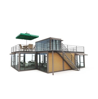 Tubes carrées en acier galvanisé Structure principale Maison de villa préfabriquée Conteneur modulaire moderne Luxe Trois chambres