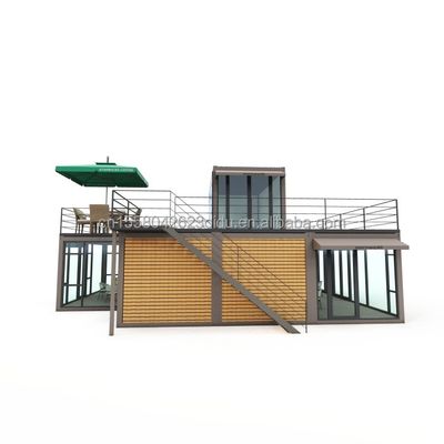 Tubes carrées en acier galvanisé Structure principale Maison de villa préfabriquée Conteneur modulaire moderne Luxe Trois chambres