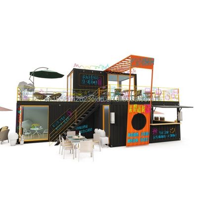 Container d'expédition préfabriqué modifié de 20 pieds 40 pieds Pop Up Café Restaurant Container mobile Bar pour conception modifiée