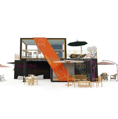 Container d'expédition préfabriqué modifié de 20 pieds 40 pieds Pop Up Café Restaurant Container mobile Bar pour conception modifiée