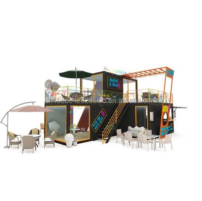Container d'expédition préfabriqué modifié de 20 pieds 40 pieds Pop Up Café Restaurant Container mobile Bar pour conception modifiée