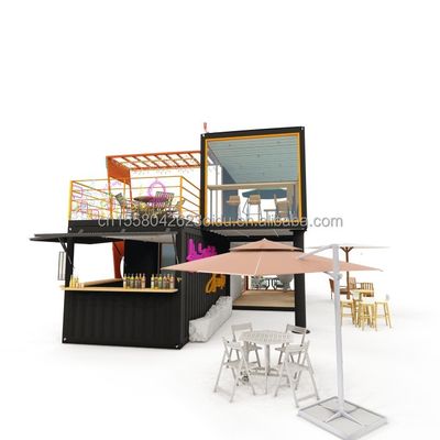 Container d'expédition préfabriqué modifié de 20 pieds 40 pieds Pop Up Café Restaurant Container mobile Bar pour conception modifiée