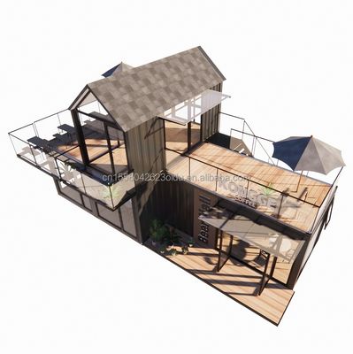 Salle de bains Contenant de structure en acier Villa maison pour 4 chambres et 1 garage en style moderne 20ft
