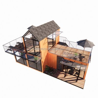 Toit en acier en pente personnalisé Villa mur 50/75/100 mm Panneau sandwich ondulé salle de bains et 3 chambres Container maison