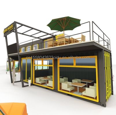 Restaurant extérieur Café Bar Container House 40FT Design moderne avec des tubes carrés en acier galvanisé