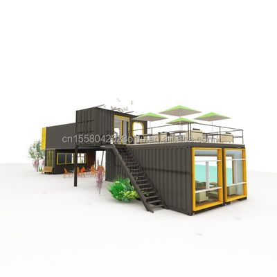 Restaurant extérieur Café Bar Container House 40FT Design moderne avec des tubes carrés en acier galvanisé