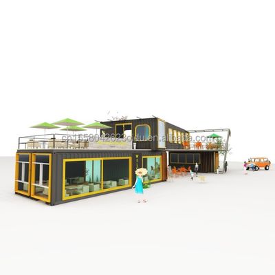 Restaurant extérieur Café Bar Container House 40FT Design moderne avec des tubes carrés en acier galvanisé