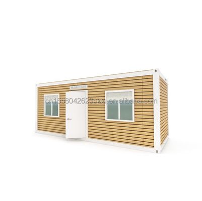 Hôtel Accommodation fenêtres en alliage d'aluminium Structure modulaire en acier moderne Imitation en bois Luxe appartement pour une seule personne