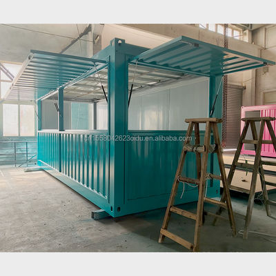 Container de fenêtres en alliage d'aluminium Bar à café 10 pieds 20 pieds Fast Food Mini Pop-up Shop avec mur 50/75/100mm Wave Sandwich Panel