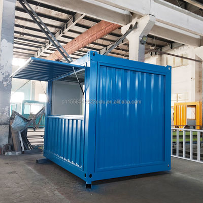 Container de fenêtres en alliage d'aluminium Bar à café 10 pieds 20 pieds Fast Food Mini Pop-up Shop avec mur 50/75/100mm Wave Sandwich Panel
