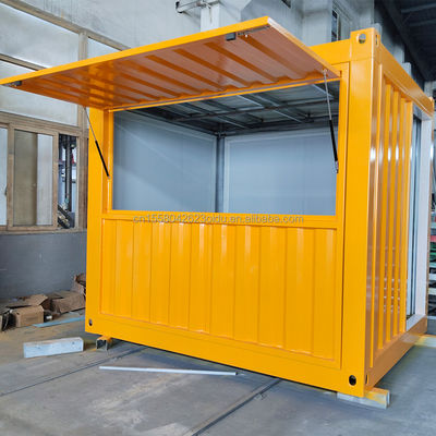Container de fenêtres en alliage d'aluminium Bar à café 10 pieds 20 pieds Fast Food Mini Pop-up Shop avec mur 50/75/100mm Wave Sandwich Panel