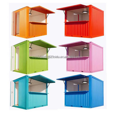 Container de fenêtres en alliage d'aluminium Bar à café 10 pieds 20 pieds Fast Food Mini Pop-up Shop avec mur 50/75/100mm Wave Sandwich Panel