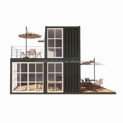 20 pieds de préfabriqué Expédition Petites maisons maison de conteneurs maison préfabriquée mobile pour magasin dans le style de design chinois