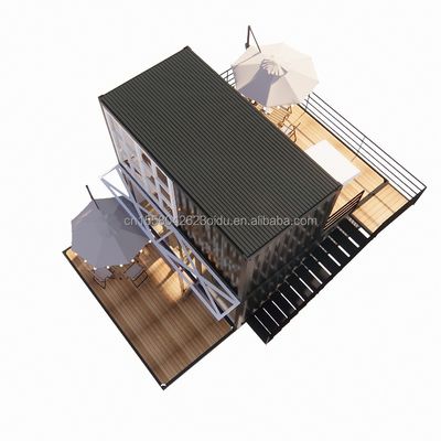 20 pieds de préfabriqué Expédition Petites maisons maison de conteneurs maison préfabriquée mobile pour magasin dans le style de design chinois