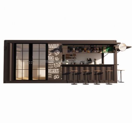 En acier galvanisé 180g en acier, cadre moderne, design préfabriqué, bar de 20 pieds, café, fast-food