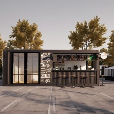 Container de magasin de 20 pieds Kiosque Container de couleur personnalisé pour le contenant mobile Container Bar de café