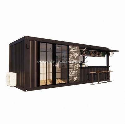Container de magasin de 20 pieds Kiosque Container de couleur personnalisé pour le contenant mobile Container Bar de café