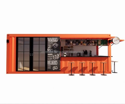 Container de magasin de 20 pieds Kiosque Container de couleur personnalisé pour le contenant mobile Container Bar de café