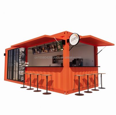 Container de magasin de 20 pieds Kiosque Container de couleur personnalisé pour le contenant mobile Container Bar de café